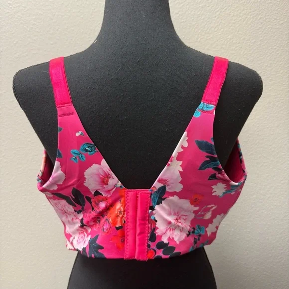 NWT Torrid 42G Full Coverage Bra – Hot Pink Floral Print Underwire Lined Plus Si - Picture 4 of 10
